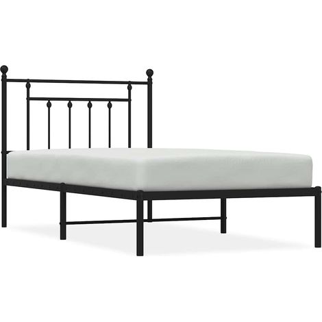 Maison Exclusive - Bettgestell mit Kopfteil Metall Schwarz 100x19