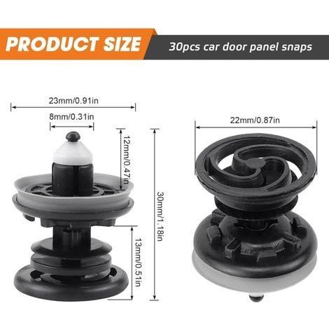 30 Stück 7l6868243 Kunststoff-Zierclips für Türverkleidungen im Innenraum, kompatibel mit VW Golf 5, 6, 7, T4, T5, Passat, Polo, Skoda Caddy, Audi A4, A5, A6 (1/4)