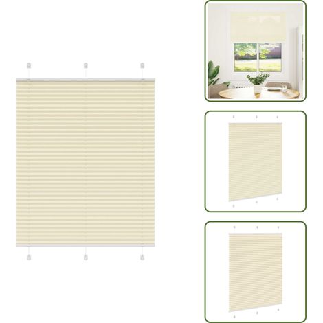 Store plissé crème 110x100cm largeur du tissu 109,4cm polyester - Store Plissé - Stores Plissés - Store Plissé De Fenêtre - Plisse Aveugle (1/5)