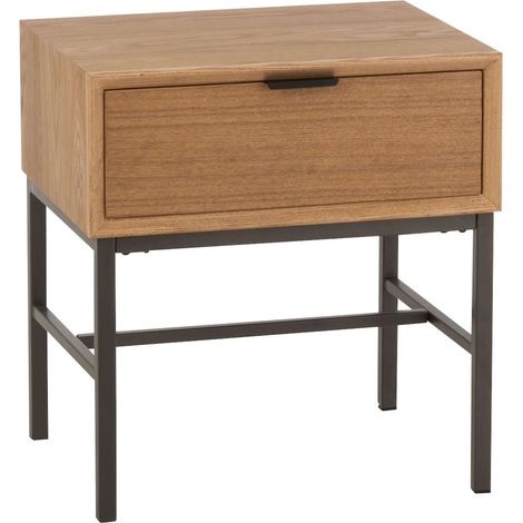 Table de chevet Exeter en Métal - Naturel, noir (1/5)