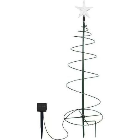 Albero di Natale artificiale ad energia solare, decorazione per esterni, illuminazione da giardino, luci a catena, ornamento per albero di Natale illuminato a LED, altezza 60 cm (colore)