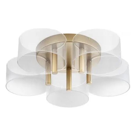 [NEUWERTIG] B-Ware Nova Luce Deckenleuchte Lampe Led Gatlin Gold Messing Aluminium Acryl 58 Cm 28 W