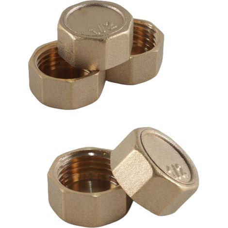 Bouchon en laiton, filetage femelle G1/2 po (20 mm), lot de 6, bouchons borgnes pour tuyaux, joints, embout hexagonal, raccord fileté pour tuyaux d'arrosage (1/5)