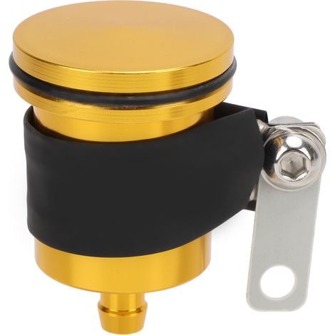 Ortviai Réservoir d'huile de frein moto universel en aluminium doré 40 ml pour Yamaha R1, R3, R6, Kawasaki Z900, ZX6R (1/5)