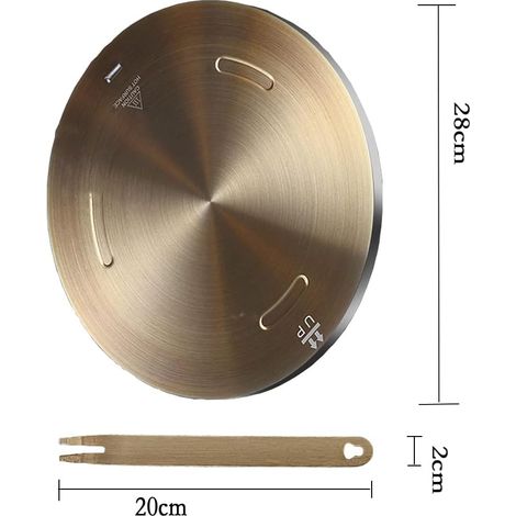 Piastra diffusore di calore in acciaio inox da 28 cm per piani cottura elettrici, a gas, in vetroceramica e a induzione con maniglia adattatore - ALTRO (1/3)