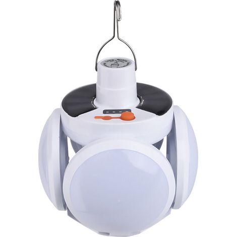 Lampe solaire Camping extérieur solaire LED lumière de secours portable éclairage de secours cinq feuilles (1/5)