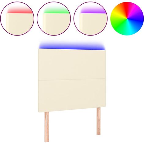 Maison Exclusive - LED Kopfteil Creme 80x5x118/128 cm Kunstleder