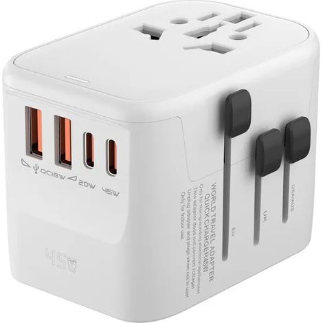 Adaptador de viaje Energizer 45W 2 USB-C 1 USB-A
