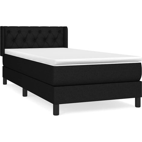 Maison Exclusive - Cama box spring con colchón tela negro 80x200 (1/5)
