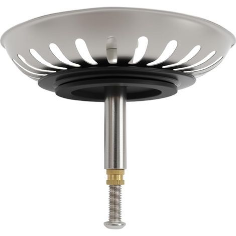 Bonde de bonde réglable en Hauteur Ø82 mm, Panier crible Bouchon d’évacuation, Bouchon en INOX pour lavabo, Accessoires pour évier, crible pour lavabo, Bouchon pour évier (Argent,1 pièce) (1/5)