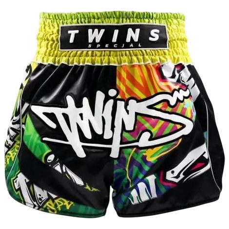 Short de Muay Thai Twins Special TBS Graffiti L Jaune (1/3)