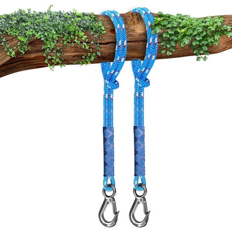 Arbre de fixation pour balançoire, 2 cordes de fixation pour hamac, 150 cm, sangle réglable avec mousqueton, corde de suspension, fixation de balançoire