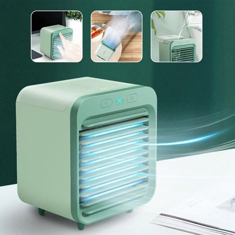 Mini condizionatore d'aria portatile da tavolo ricaricabile tramite USB, ventilatore ad acqua per uso domestico (1/5)