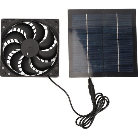 Kompaktes, umweltfreundliches und geräuscharmes 5-W-Solarpanel-Lüfterset für Haustierhäuser, Baumhäuser und Zwinger (1/5)