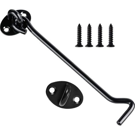 2PCS crochets de porte de grange acier inoxydable, 3 inch crochet et loquet à œillet de cabine, verrou serrure de porte crochet de fenêtre pivotant pour porte coulissante, chambre à coucher (1/5)