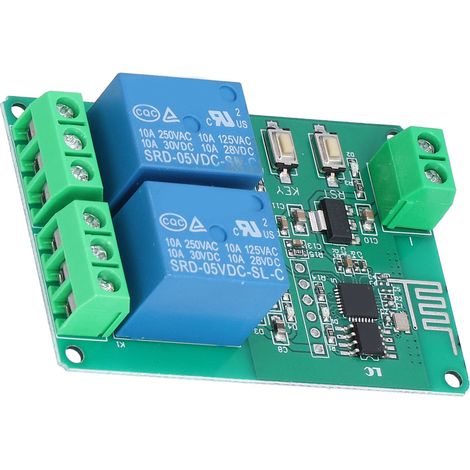 Module relais WiFi sans fil, carte de commande à distance, accessoire de commande, 5 V CC, 10 A, ESP82662 canaux (1/5)