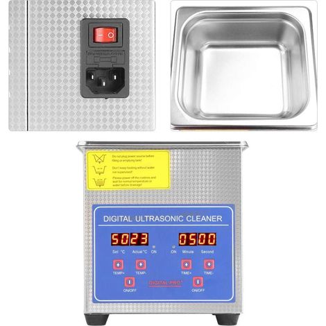 Nettoyeur à ultrasons 1,3 L, résistance en acier inoxydable, minuterie, couvercle de qualité industrielle, prise UE 220 V (1/5)