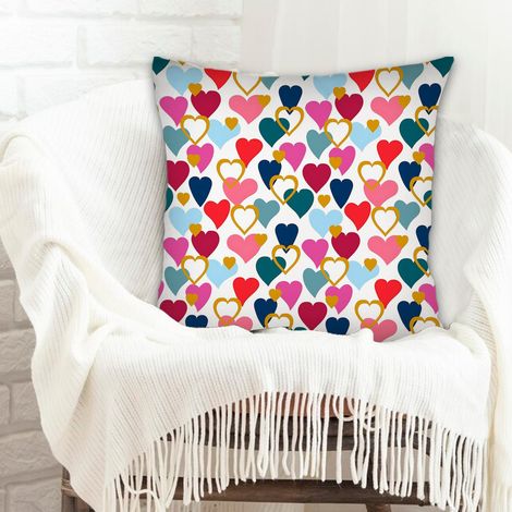 Housse de coussin 45x45 cm en polyester solide pour la Saint-Valentin, la Fête des Mères, anniversaire (1/5)