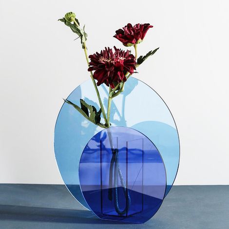 Innovative, dekorative Acrylvase mit Blumenmuster fürs Büro