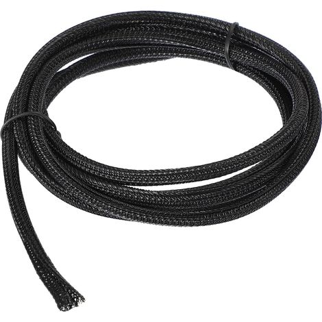 7 Ft - 1/8 inch Gainage Fendu, Gainage Tressé pour Câbles, Manchon De Protection pour Câbles en Pet, Tube De Gaine pour Gestion des Câbles pour Appareils De Bureau, Noir (1/5)