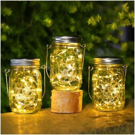 3 Pièces Lanternes Solaire Exterieur - 30LED Lampe Solaire Exterieur Jardin (1/5)