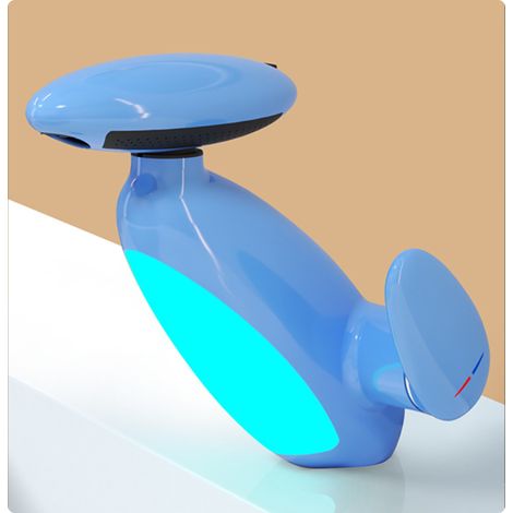 Robinet de salle de bain à LED Penguin, éclairage multicolore, bec pivotant et extractible à 360°, 4 jets, cartouche de valve en céramique (bleu) (1/5)