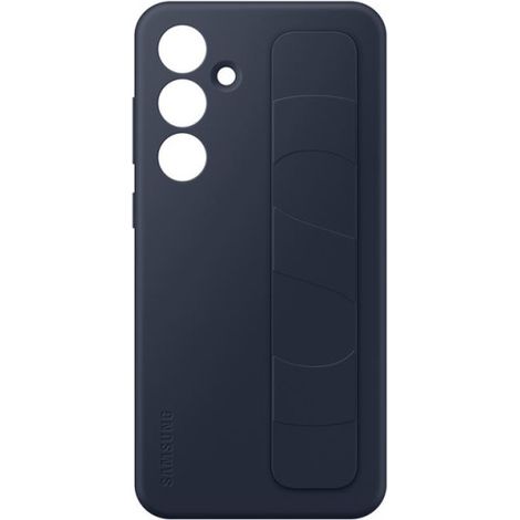 Coque en silicone avec lanière pour Samsung Galaxy S24 FE Bleu foncé