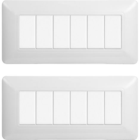 gloca Set Placche Plastica Compatibili Matix (2 Pezzi bianco, 6 Posti) (1/4)