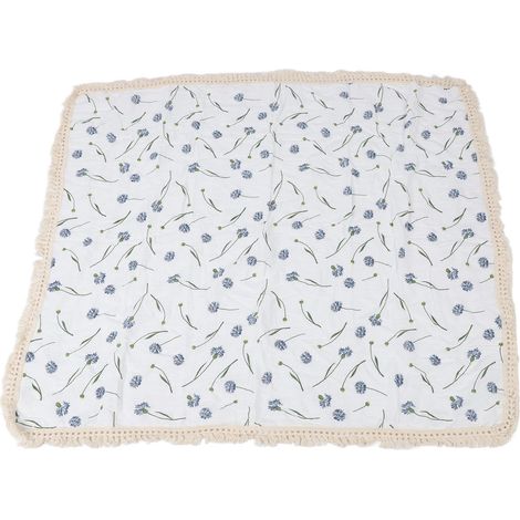 Couverture bébé douce en coton imprimé pissenlit, légère et respirante, parfaite pour poussette et chambre d'enfant, mousseline coton délicate. (1/5)
