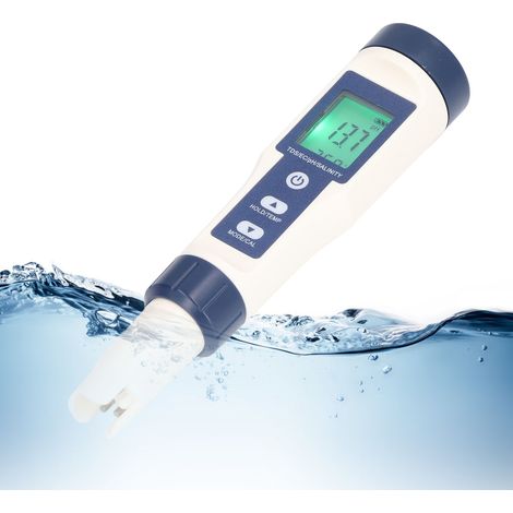 Testeur Portable d'Eau 5 en 1: Salinité, TDS, Température, EC et pH avec Écran Rétroéclairé - Idéal pour l'Analyse de Qualité de l'Eau-AUTRES (1/5)