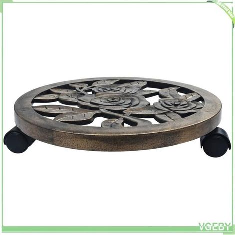 Chariot pour plantes - FAFEICY - 48229 - Bronze - 38 cm - Roulettes 360° (1/4)