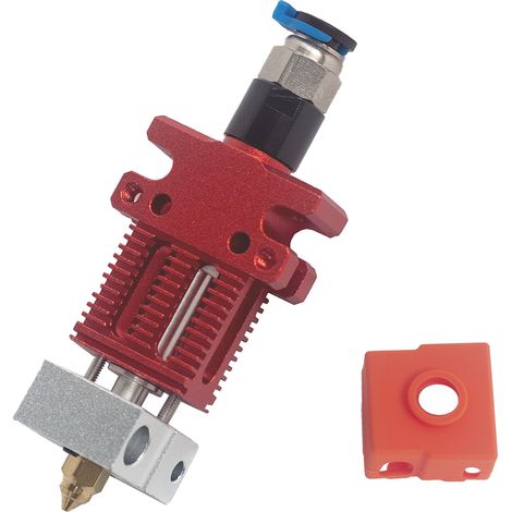 Kit d’extrusion pour imprimante 3D CR6 SE/Ender 3 - Bloc chauffant métal, buse 0.4mm, gaine silicone résistante au feu, pré-assemblé. (1/4)