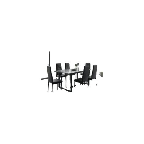 Sillas de comedor, diseño elegante, funcionalidad que ahorra espacio, color negro, 6 piezas. (1/2)