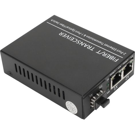 Émetteur-récepteur fibre optique 100 Mbit/s SFP vers RJ45, convertisseur de média optique multifonctionnel 100-240 V (1/5)
