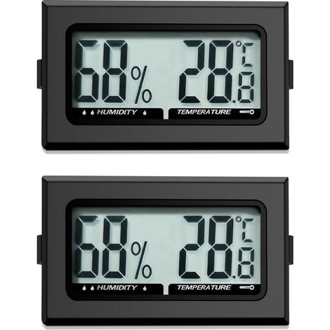 Thermomètre numérique pour intérieur, hygromètre, thermomètre intérieur, pour reptiles, hygromètre numérique, pour bureau, cuisine, thermomètre LCD, incubateur, thermomètre de serre (2) (1/5)
