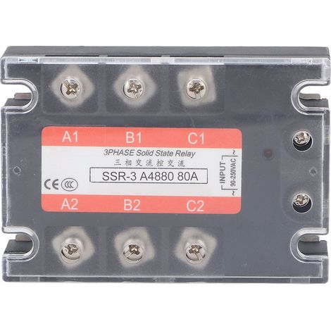 Dreiphasiges Halbleiterrelais, 600 V AC Spitzenspannung, bidirektionaler SCR-Ausgang, 480 V AC/AC SSR-Modul, 80 A (1/5)