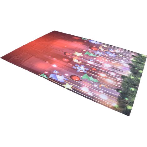 Rideaux de Noël Imprimés 3D Créatifs - 170x200 cm - Noir Total Imperméable