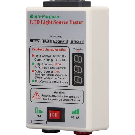 Testeur de rétroéclairage LED, courant haut/bas, démarrage doux, outil de test de perles LED, interrupteur CA 85-265V, prise UE (1/5)
