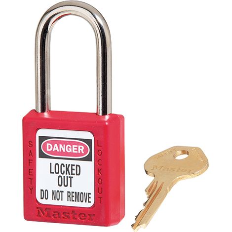 Master Lock 410RED Lockout Padlock – 38mm Body & 6mm Hardened Steel Shackle MLKS410RED