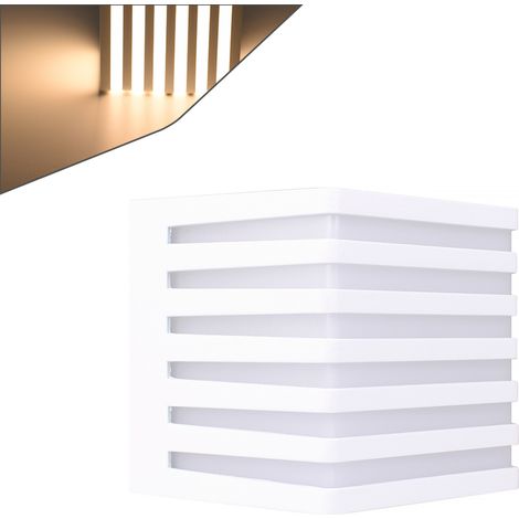 APPLIQUE LED CUBO DA ESTERNO IP54 IN ALLUMINIO BIANCO ILLUMINAZIONE CALDA 3000K - DESIGN MINIMALISTA (1/5)