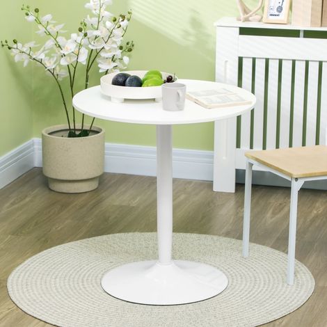 75H x Φ70cm Two-Person Minimalistic Dining Table - White (1/4)