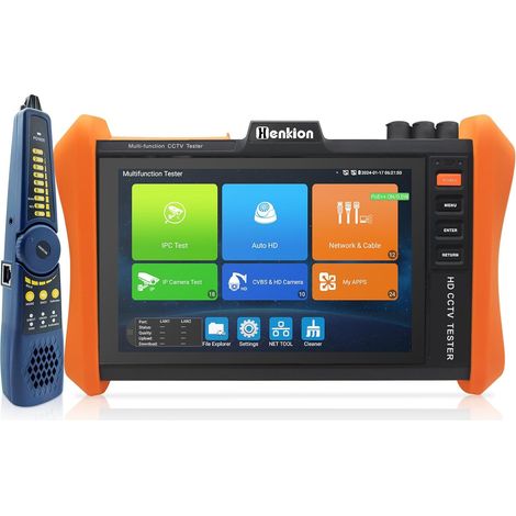 Testeur de Caméra de Vidéosurveillance 8" IPS Tactile IPC-H12 ADHS CCTV Tester Support 8K 32MP IP et Tests Caméras 4K 8MP TVI CVI AHD SDI, Testeur de Câbles RJ45 SFP POE HDMI/VGA WiFi RS485 (1/5)