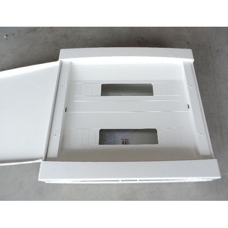 Coffret de distribution étanche 2x18M saillie blanc avec porte opaque et bornier 400x434x140mm IP40 (1/2)