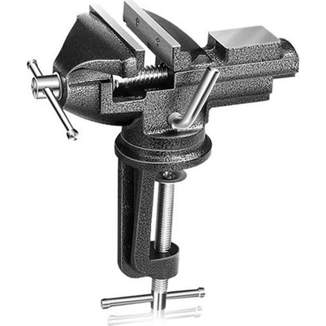 Étau d'établi, étau d'établi domestique, petit étau d'établi, petit outil de serrage universel de précision à 360°, étau d'établi en acier moulé de 80 mm amélioré et étendu, acier moulé de 1,81 kg. (1/5)
