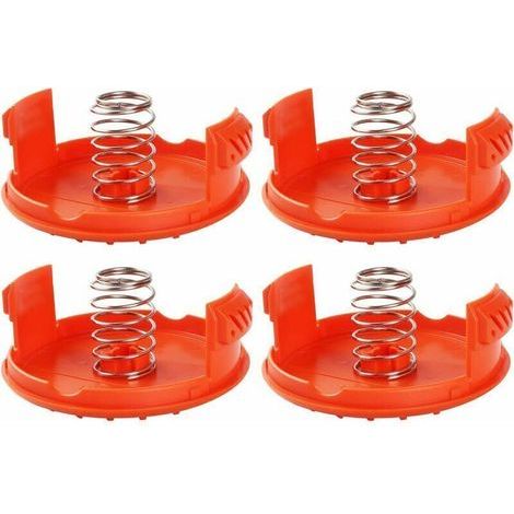 Set mit 4 Spulenkappen + 4 Ersatzfedern, kompatibel mit BLACK+DECKER RC-100-P Trimmern (1/4)