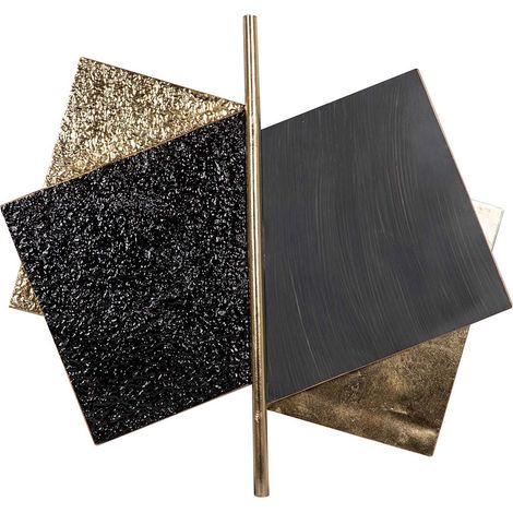 Goldschwarzes Metall-Wandornament 98X5X88 cm (1/5)