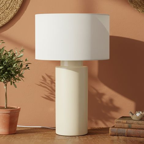 Lámpara de Mesa Cerámica Beige Serie ALBERT (1/5)