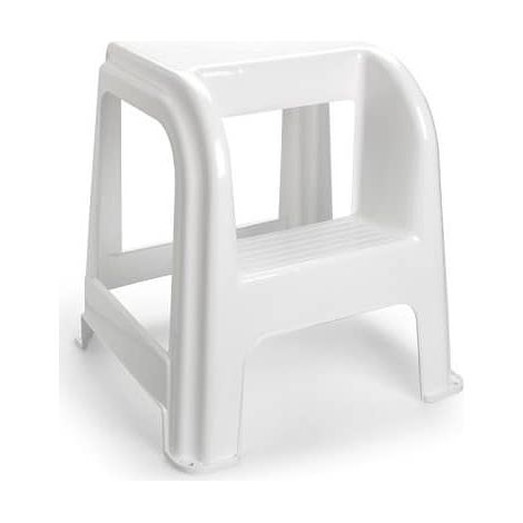Taburete de plastico con escalon  Blanco