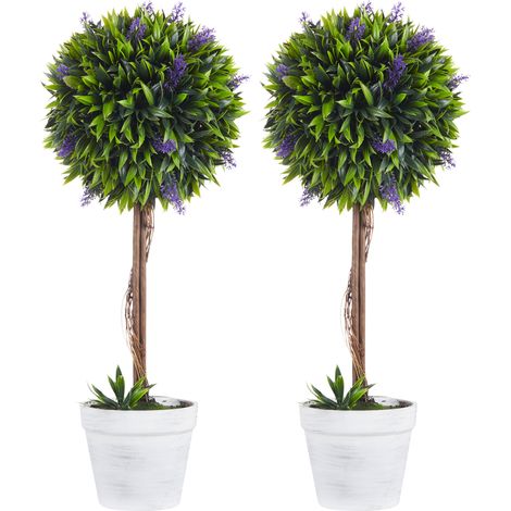 Set de 2 plantes artificielles lavande avec pot, 60 cm, décoration intérieure et extérieure (1/5)