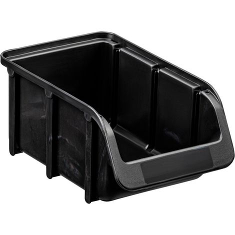 Hünersdorff 672500 Aufbewahrungsbox stapelbar (B x H x T) 102 x 74 x 164 mm Schwarz 1 St. (1/2)